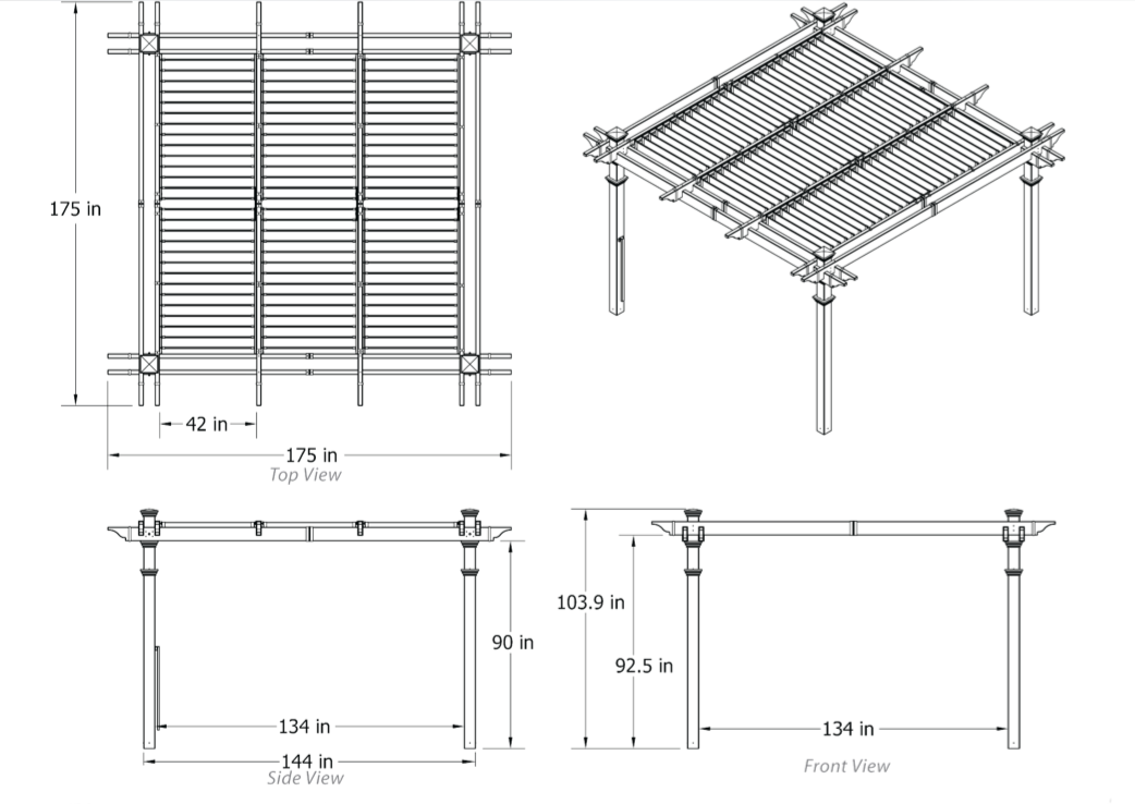 Camelot Louvred Pergola VA42070 | Vinyl Pergola Kits