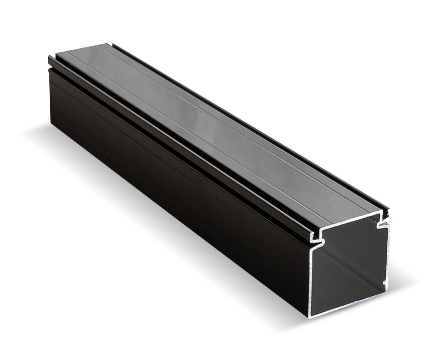 Black aluminium frame extrusion
