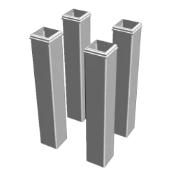 Render of white vinyl post covers