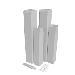 Render of white vinyl post covers and trim components