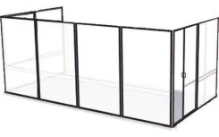 Render of a screen wall enclosure with a door