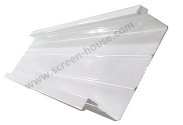 Single white roof panel with interlocking edges