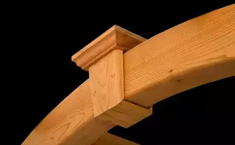 Close-up of the Rosewood arbour beam and post joinery
