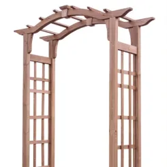 Cedar Westwood arbour with lattice sides and a curved pergola top